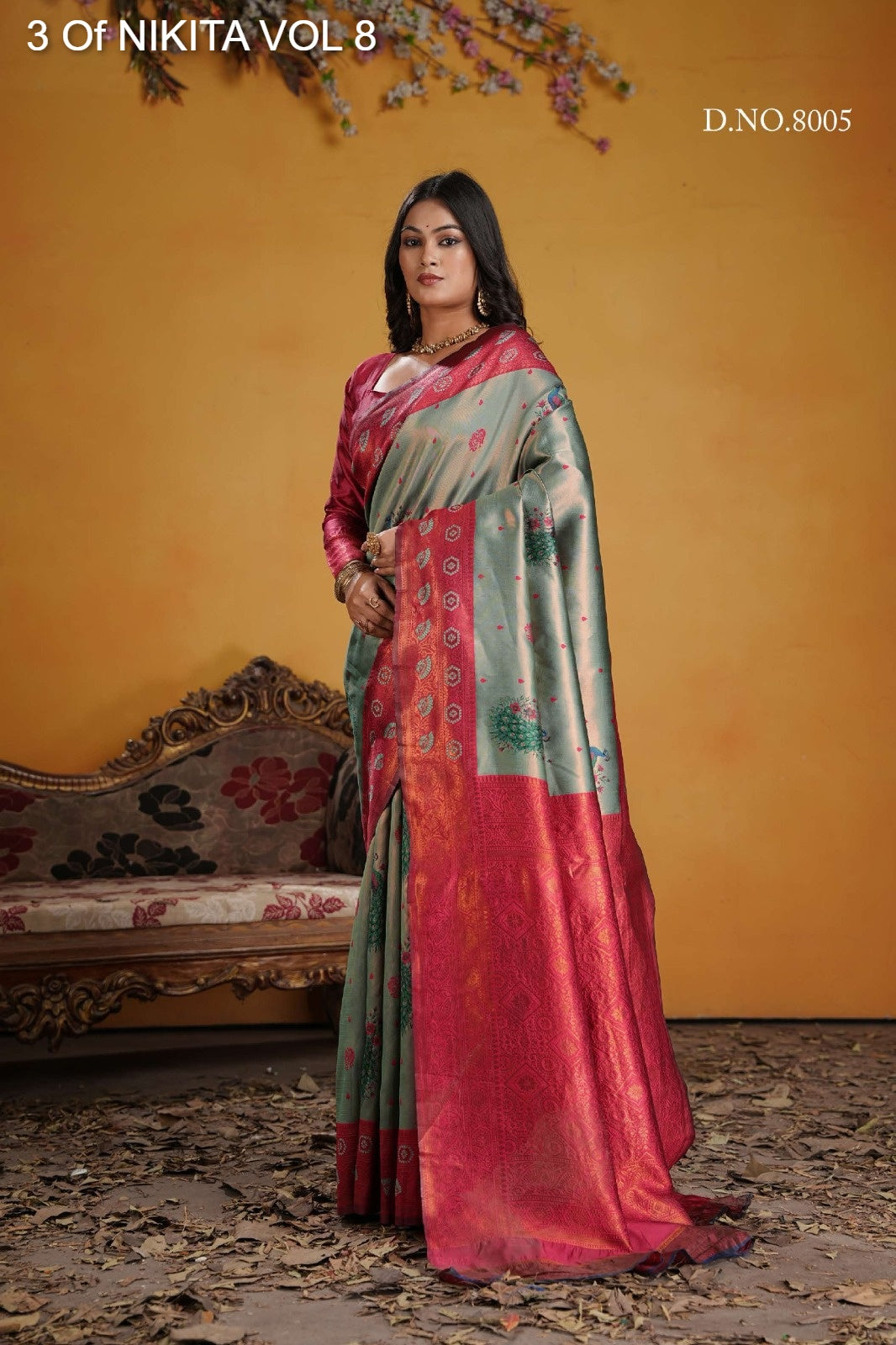 8005 Nikita Vol 8 3 Of Kanchi Silk Sarees