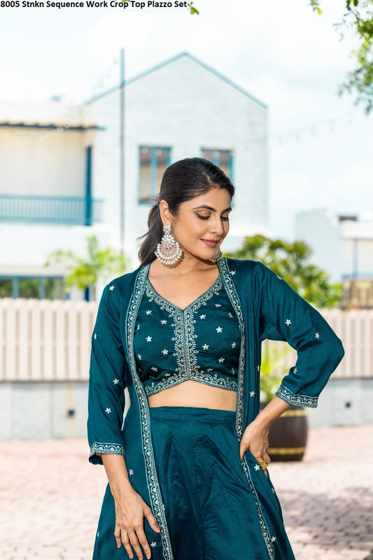 8005 Stnkn Sequence Work Crop Top Plazzo Set