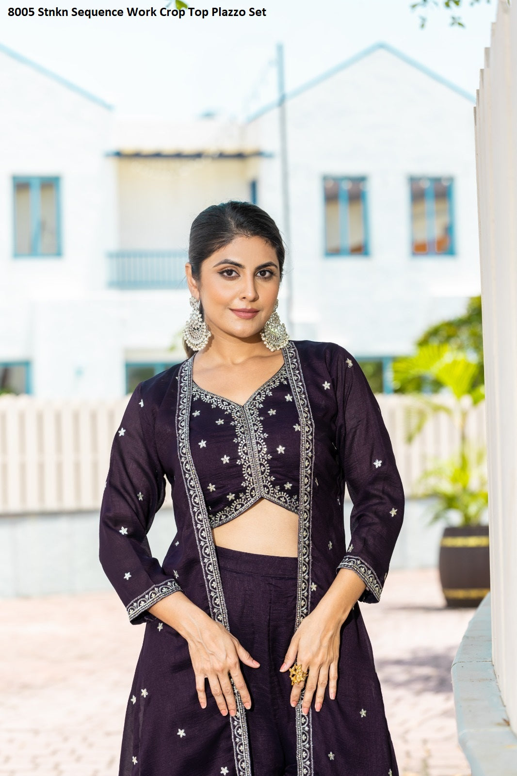 8005 Stnkn Sequence Work Crop Top Plazzo Set