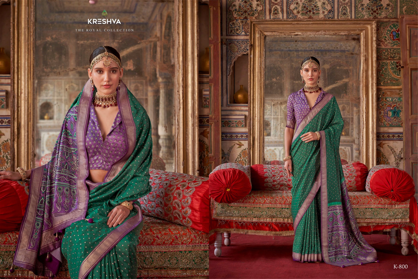 800 Indrani Kreshva Gold Finish Sarees