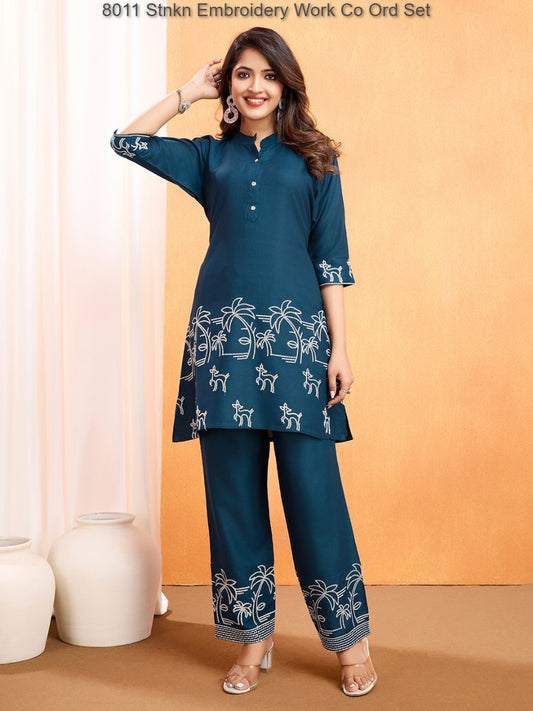 8011 Stnkn Embroidery Work Co Ord Set