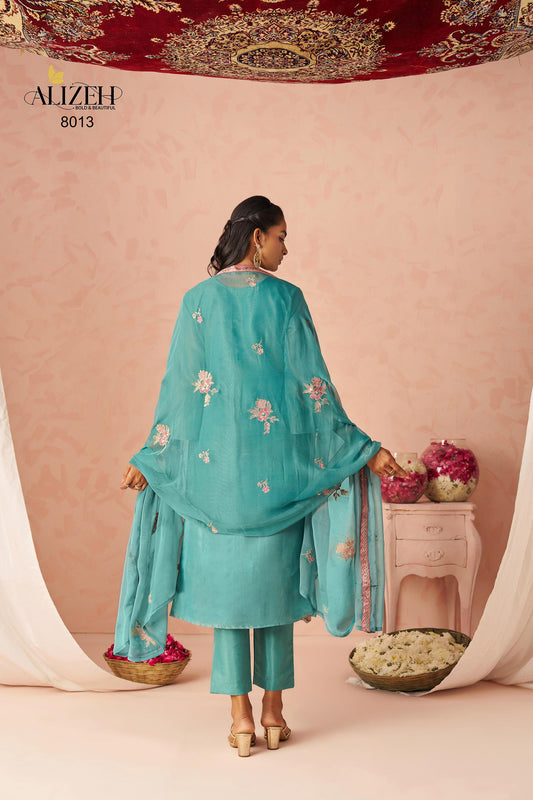 8013 Swara 2 Alizeh Fancy Silk Readymade Suits