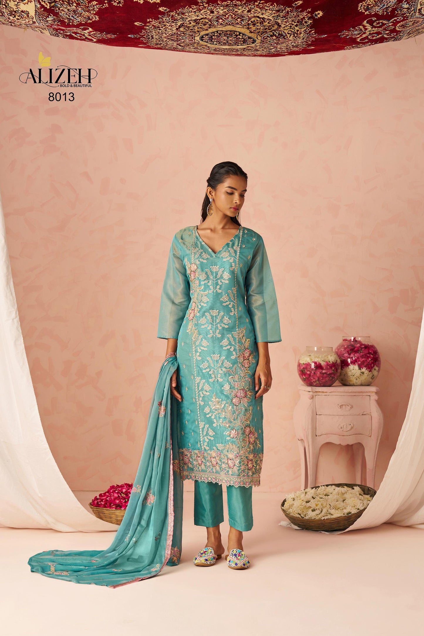 8013 Swara 2 Alizeh Fancy Silk Readymade Suits