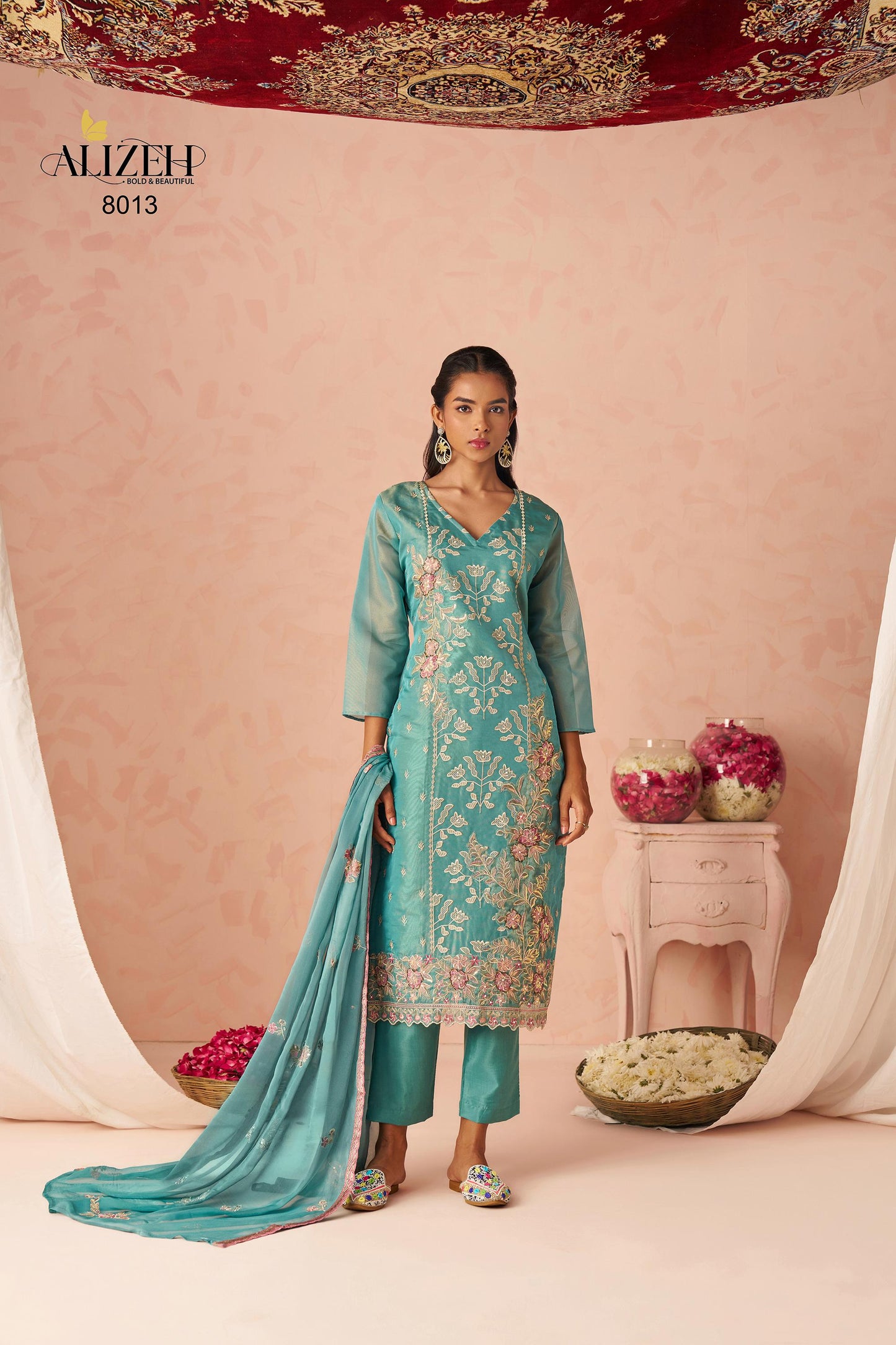 8013 Swara 2 Alizeh Fancy Silk Readymade Suits