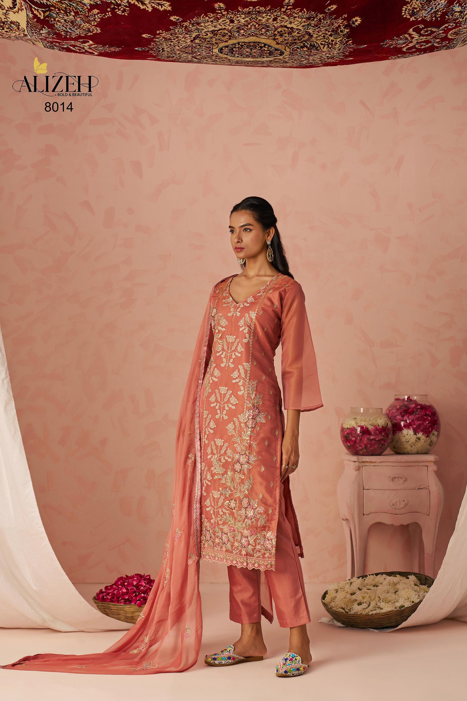 8014 Swara 2 Alizeh Fancy Silk Readymade Suits