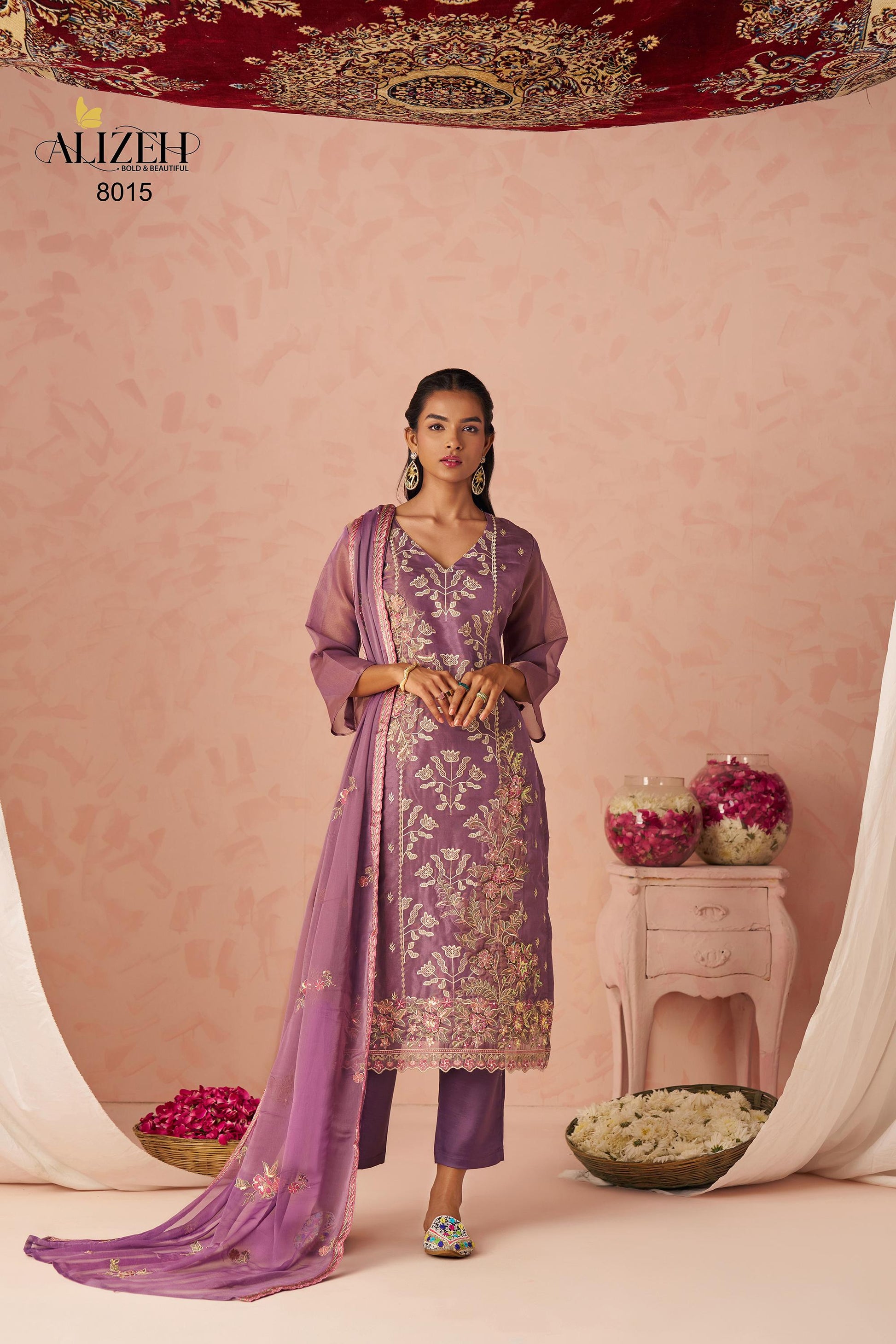 8015 Swara 2 Alizeh Fancy Silk Readymade Suits