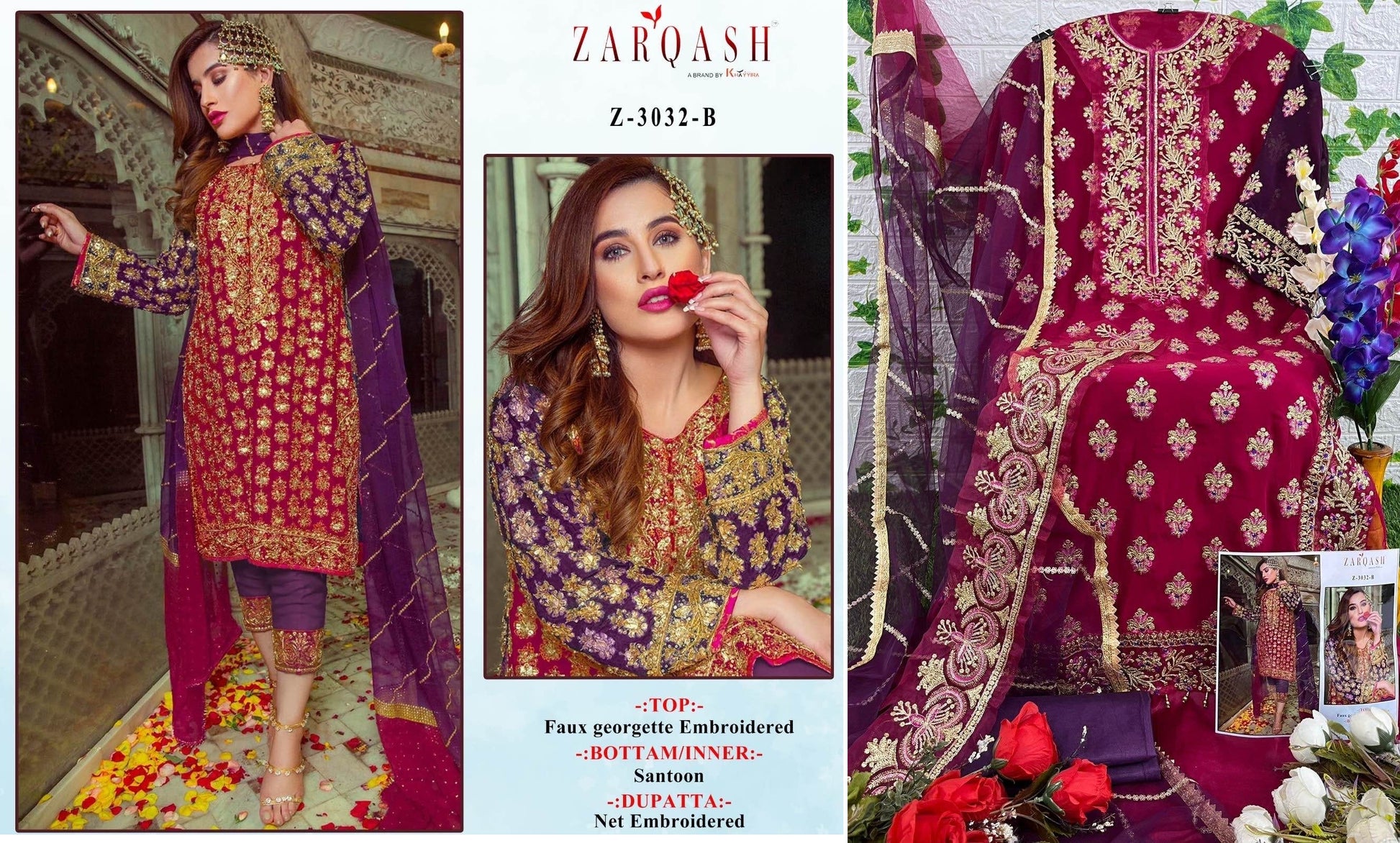 Z-3032B Zarqash Pakistani Salwar Suits