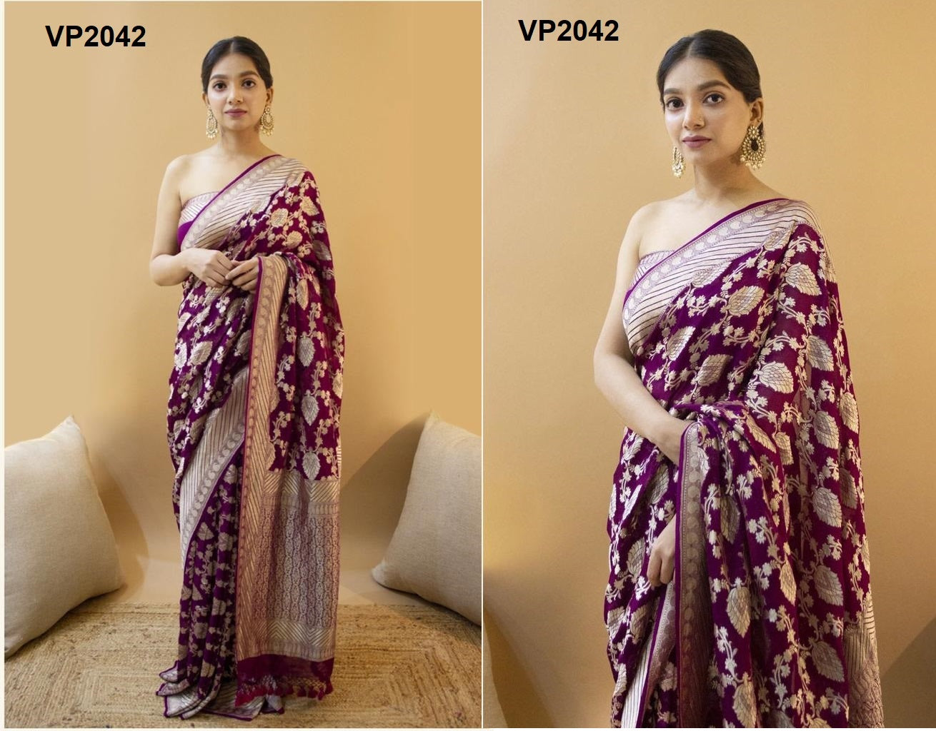 2042 Fashion Berry Sarees