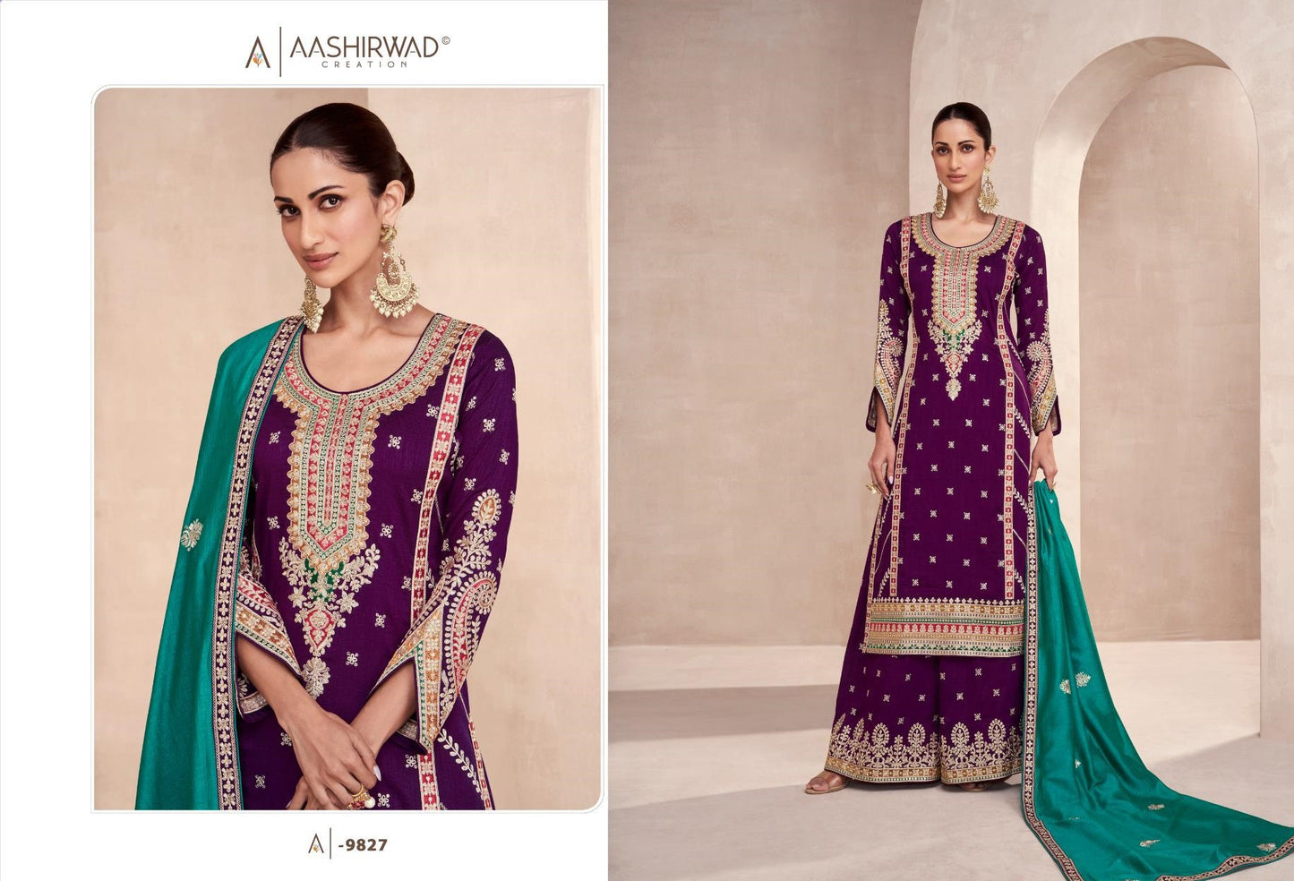 9827 Rayana Aashirwad Creation Readymade Suits