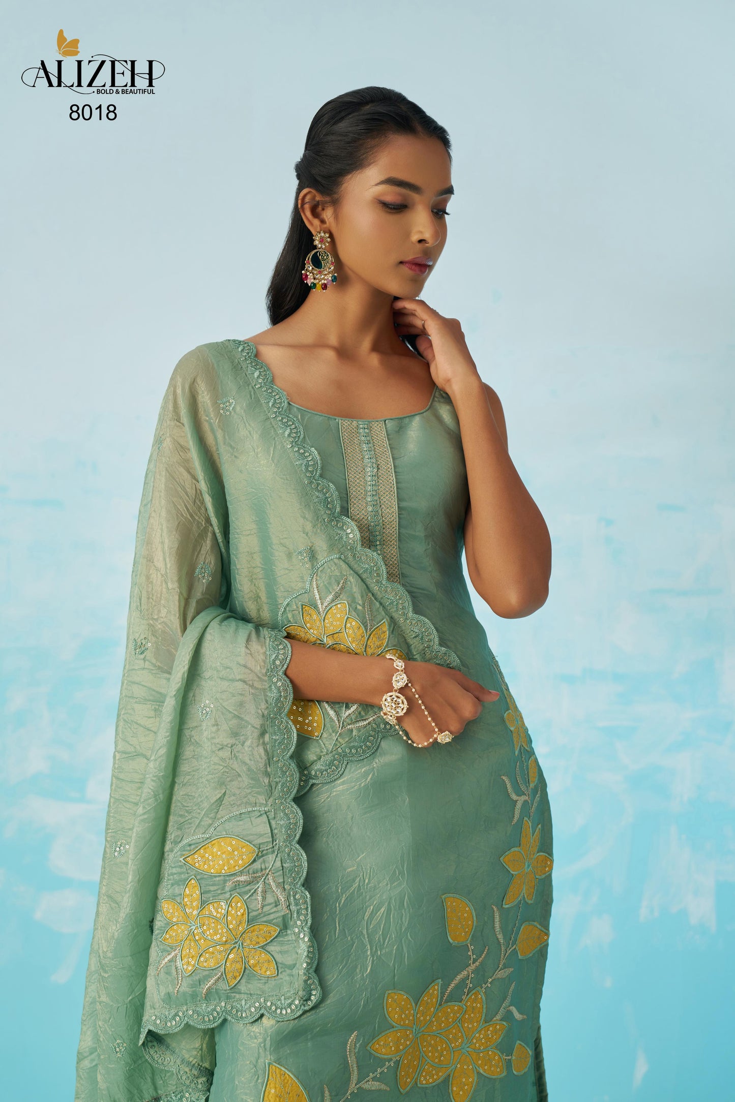 8018 Jasmine Alizeh Crush Readymade Suits