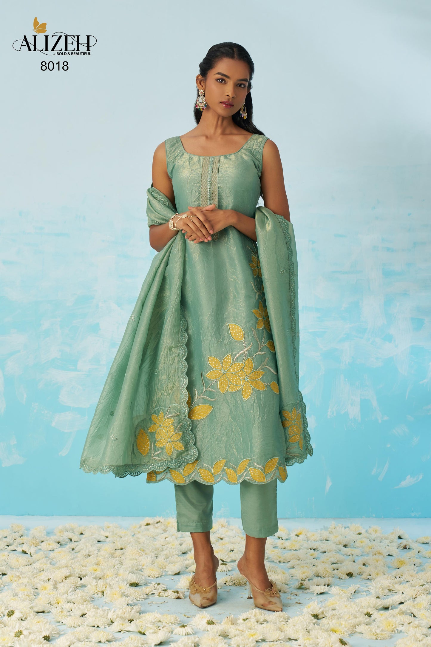 8018 Jasmine Alizeh Crush Readymade Suits