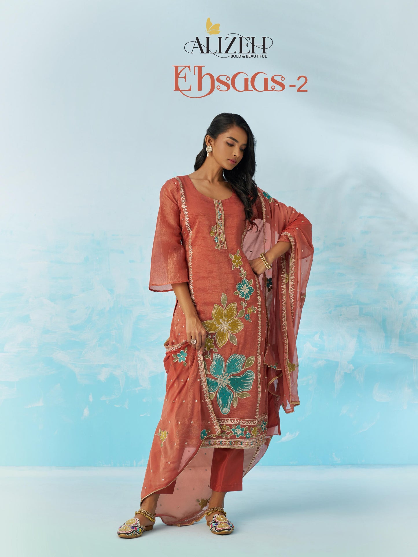 8019 Ehsaas Vol 2 Alizeh Fancy Crush Readymade Suits