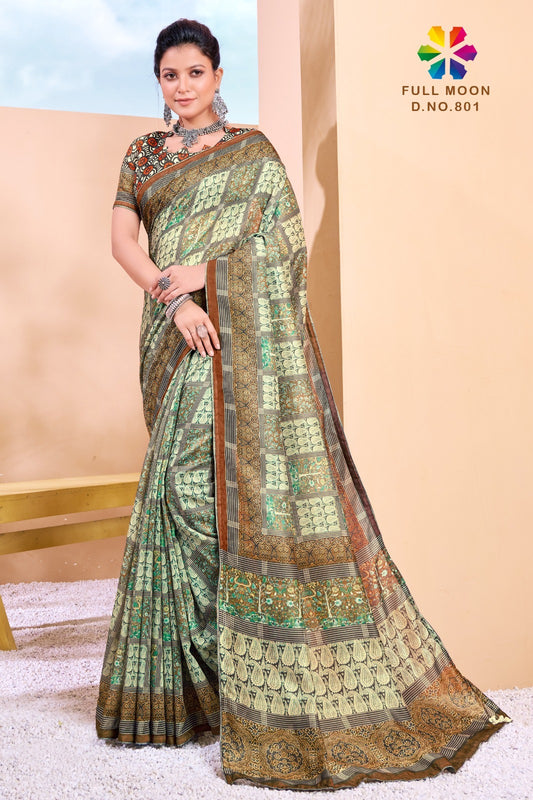 801 Full Moon Jivora Print Sarees