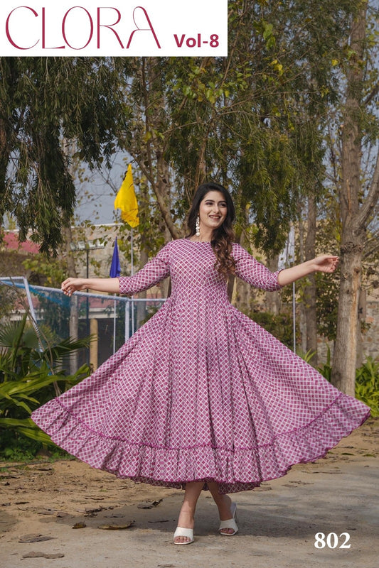 802 Clora Vol 8 Lucaya Heavy Rayon One Piece Gown