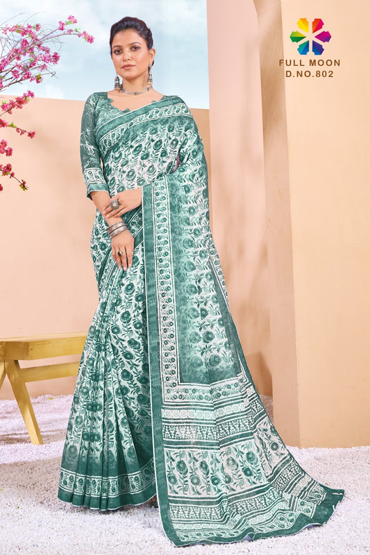 802 Full Moon Jivora Print Sarees