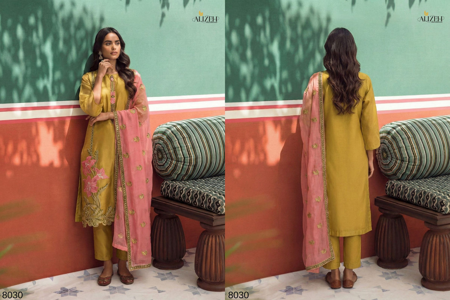 8031 Jasmine 2 Alizeh Fancy Zari Readymade Suits