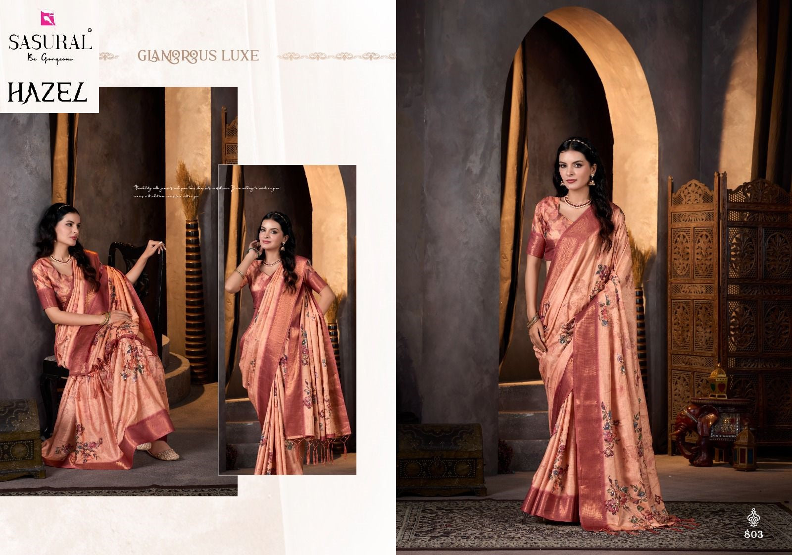 803 Hazel Sasural Assam Silk Sarees