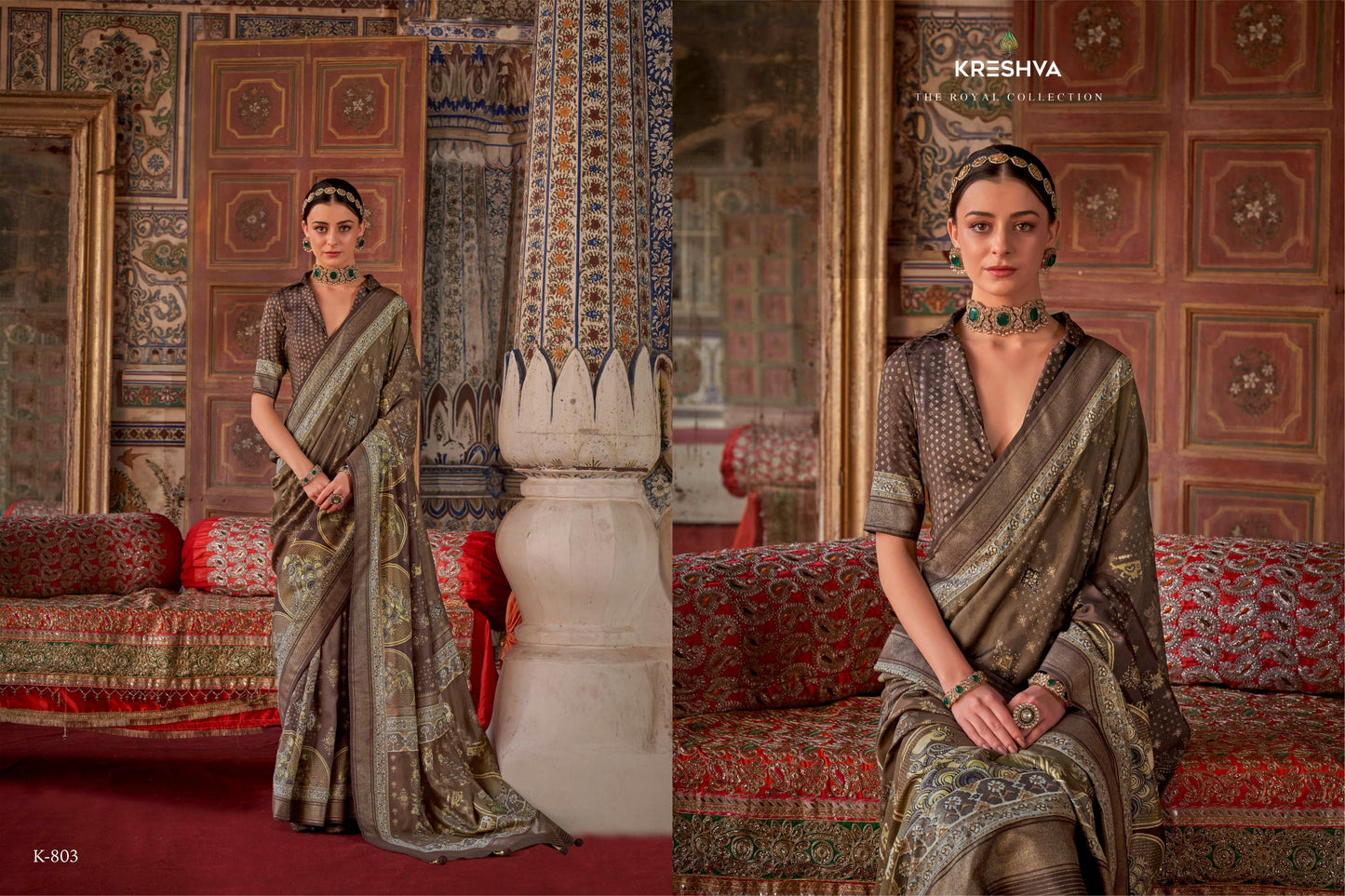 803 Indrani Kreshva Gold Finish Sarees