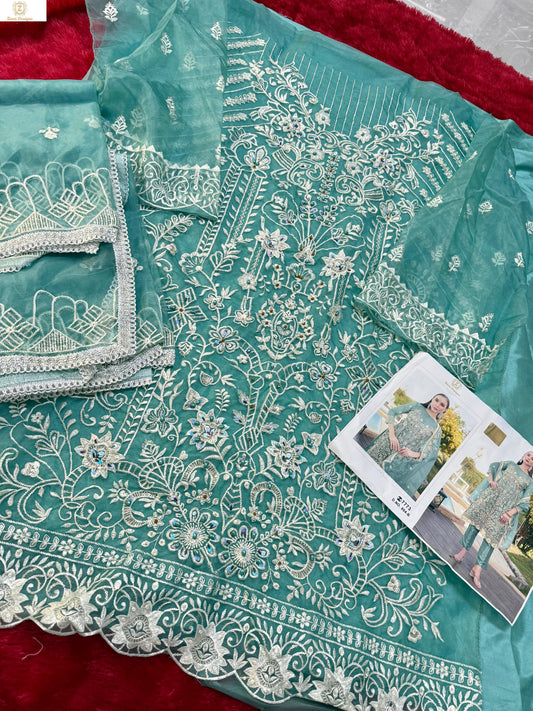 804-B Ziaaz Designs Organza Pakistani Salwar Suits