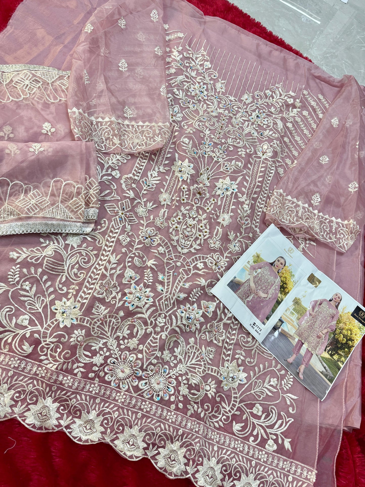 804-C Ziaaz Designs Organza Pakistani Salwar Suits