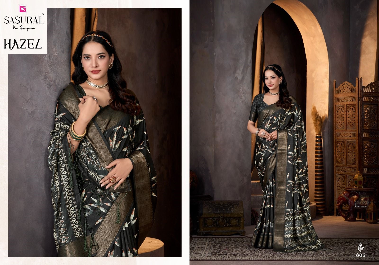 805 Hazel Sasural Assam Silk Sarees