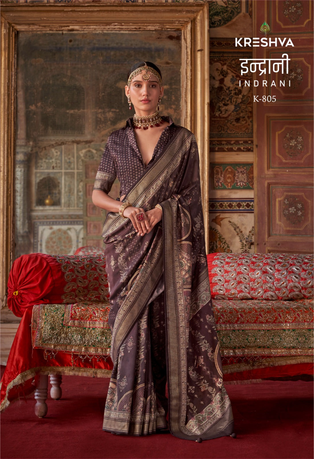805 Indrani Kreshva Gold Finish Sarees
