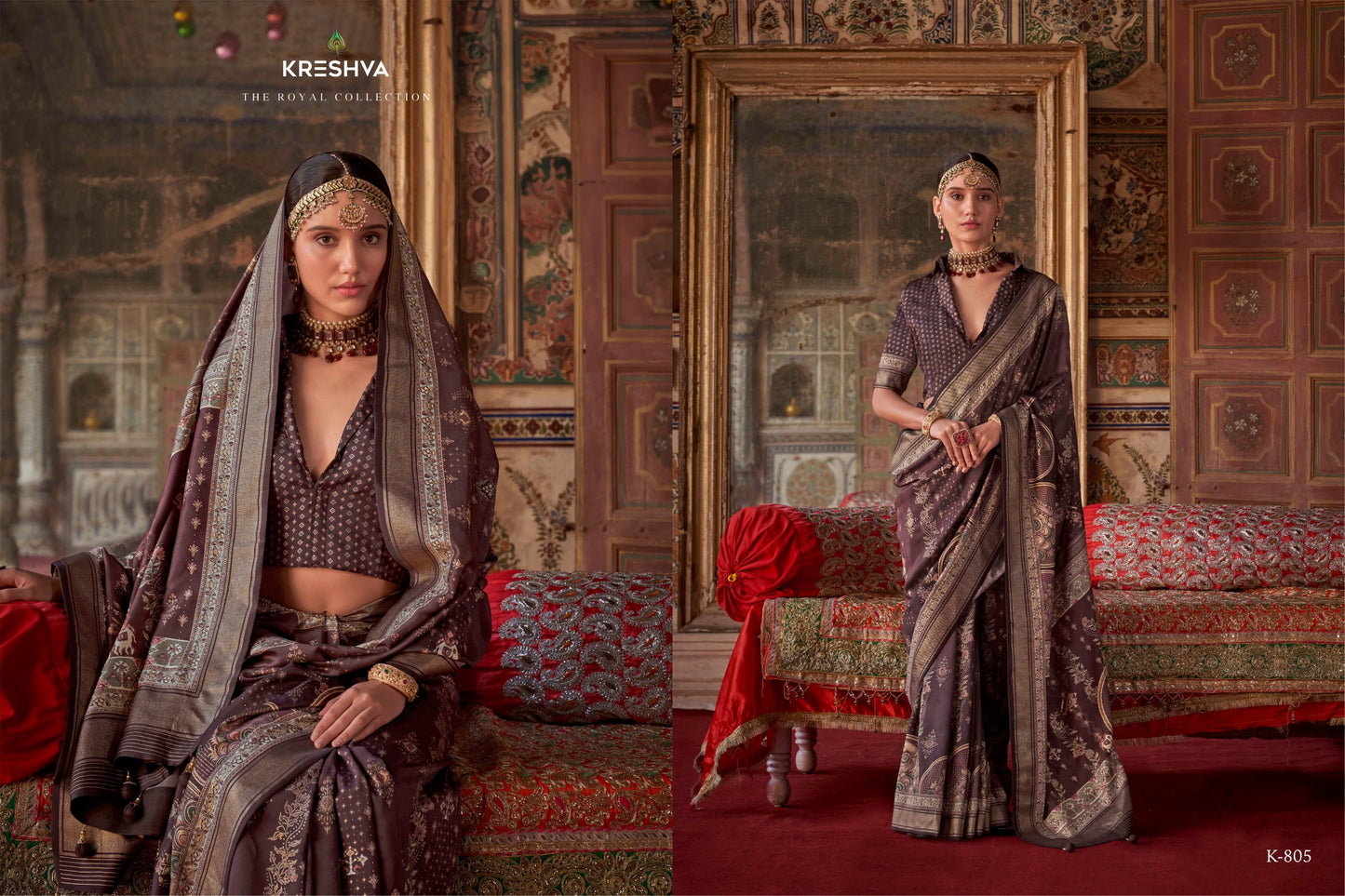 805 Indrani Kreshva Gold Finish Sarees