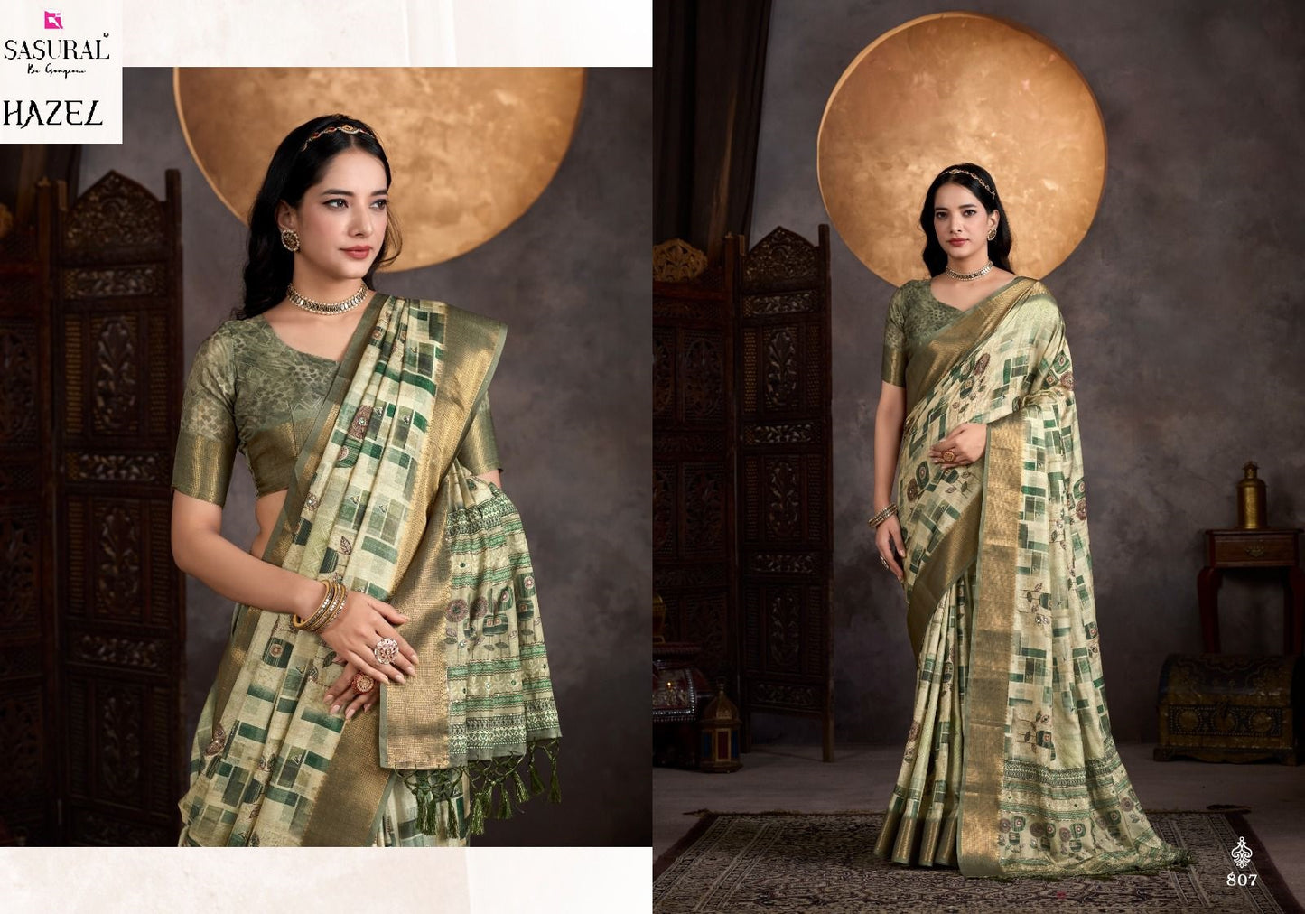 807 Hazel Sasural Assam Silk Sarees