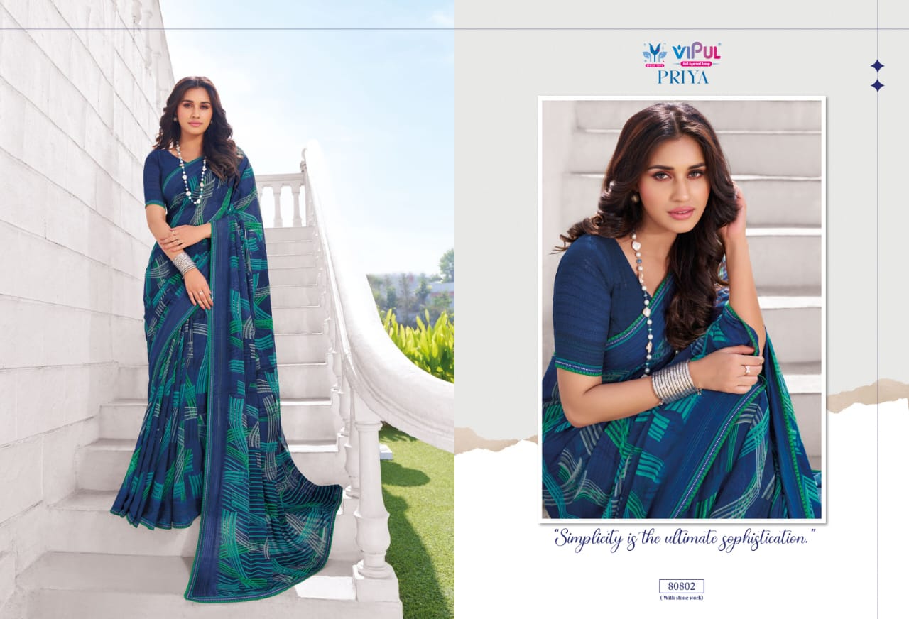 80802 Priya Vipul Georgette Sarees