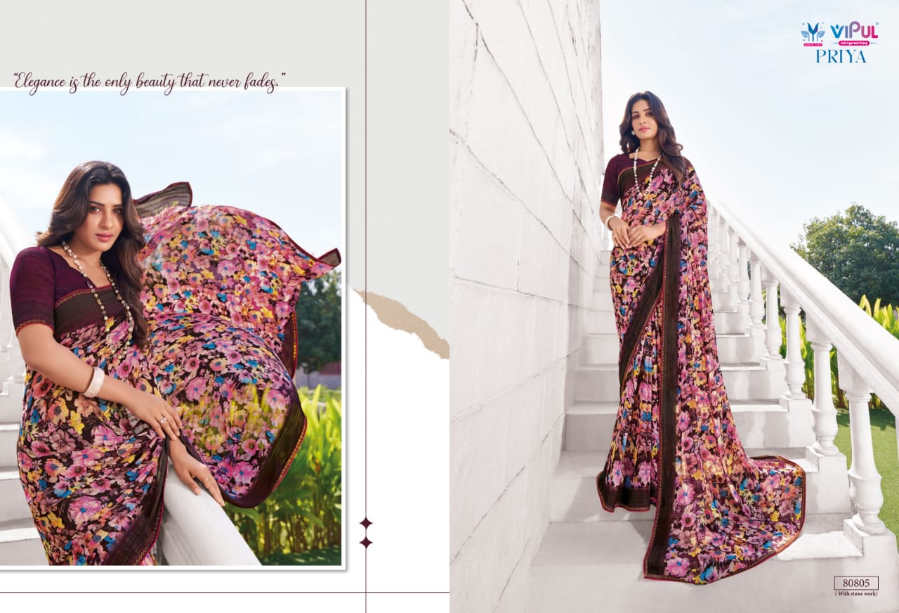 80805 Priya Vipul Georgette Sarees