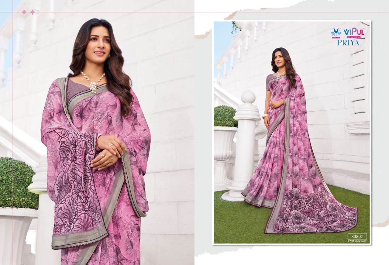 80807 Priya Vipul Georgette Sarees