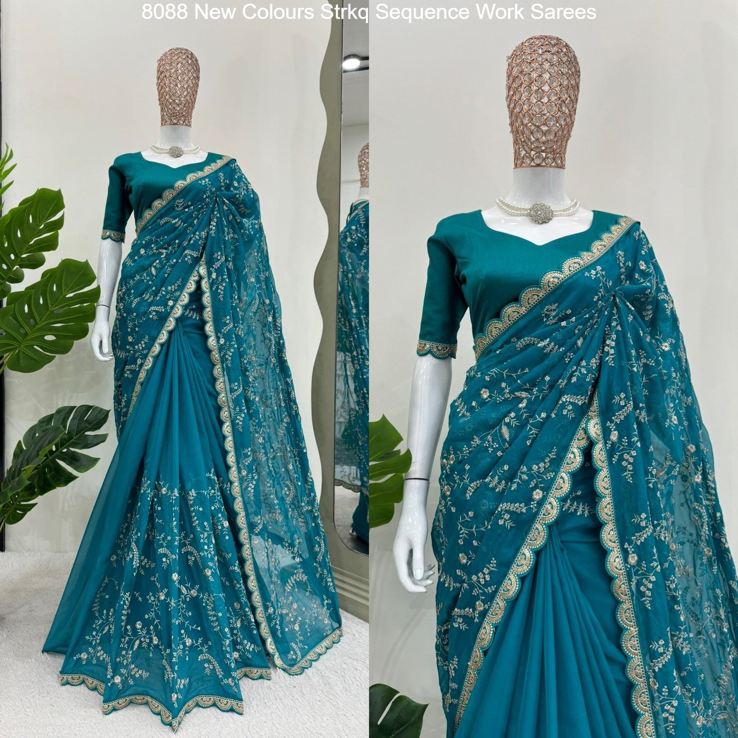 8088 New Colours Strkq Sequence Work Sarees