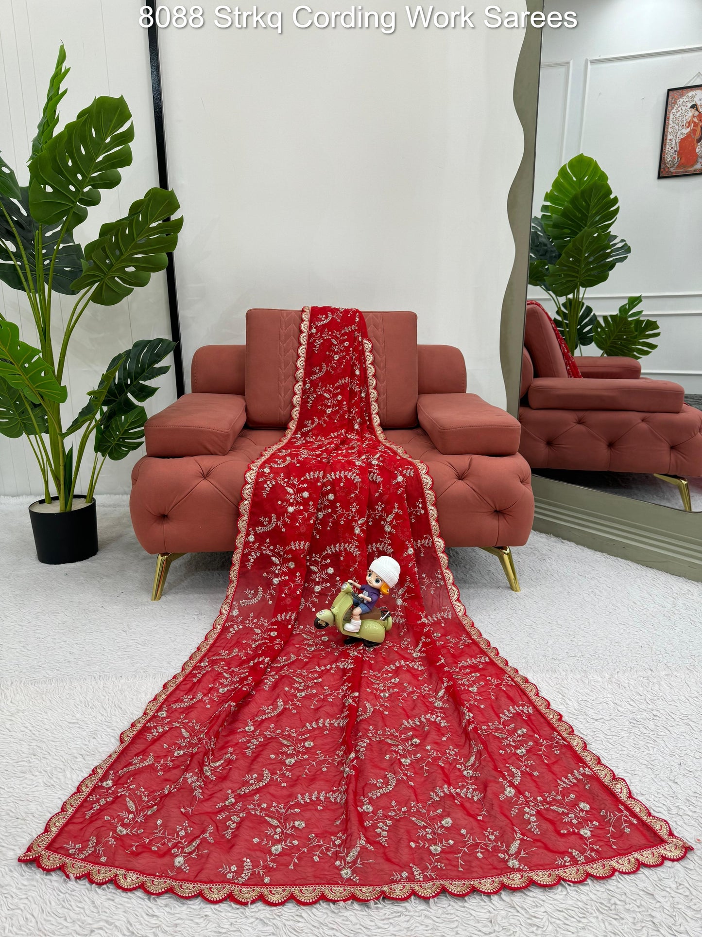 8088 Strkq Cording Work Sarees