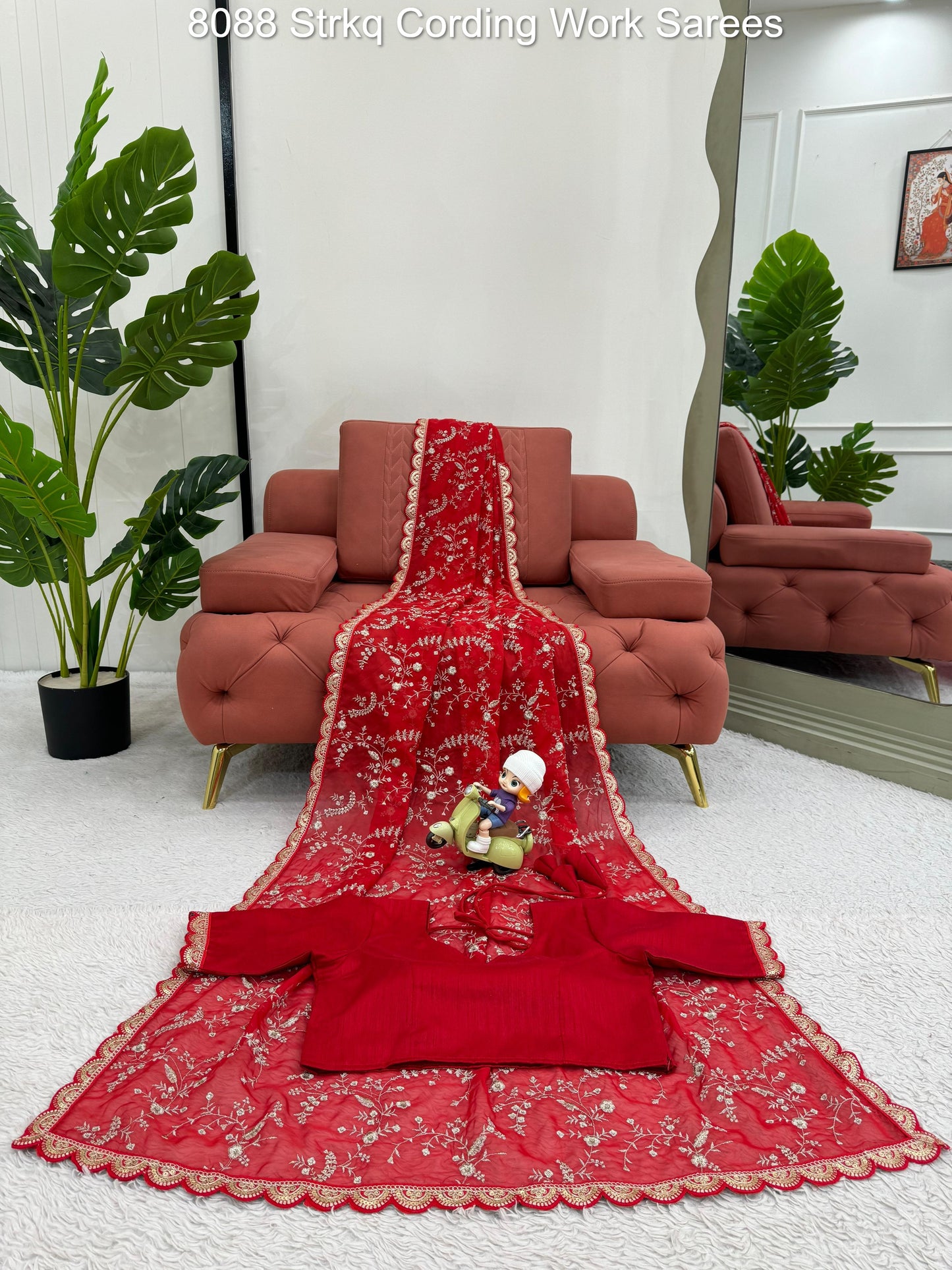 8088 Strkq Cording Work Sarees