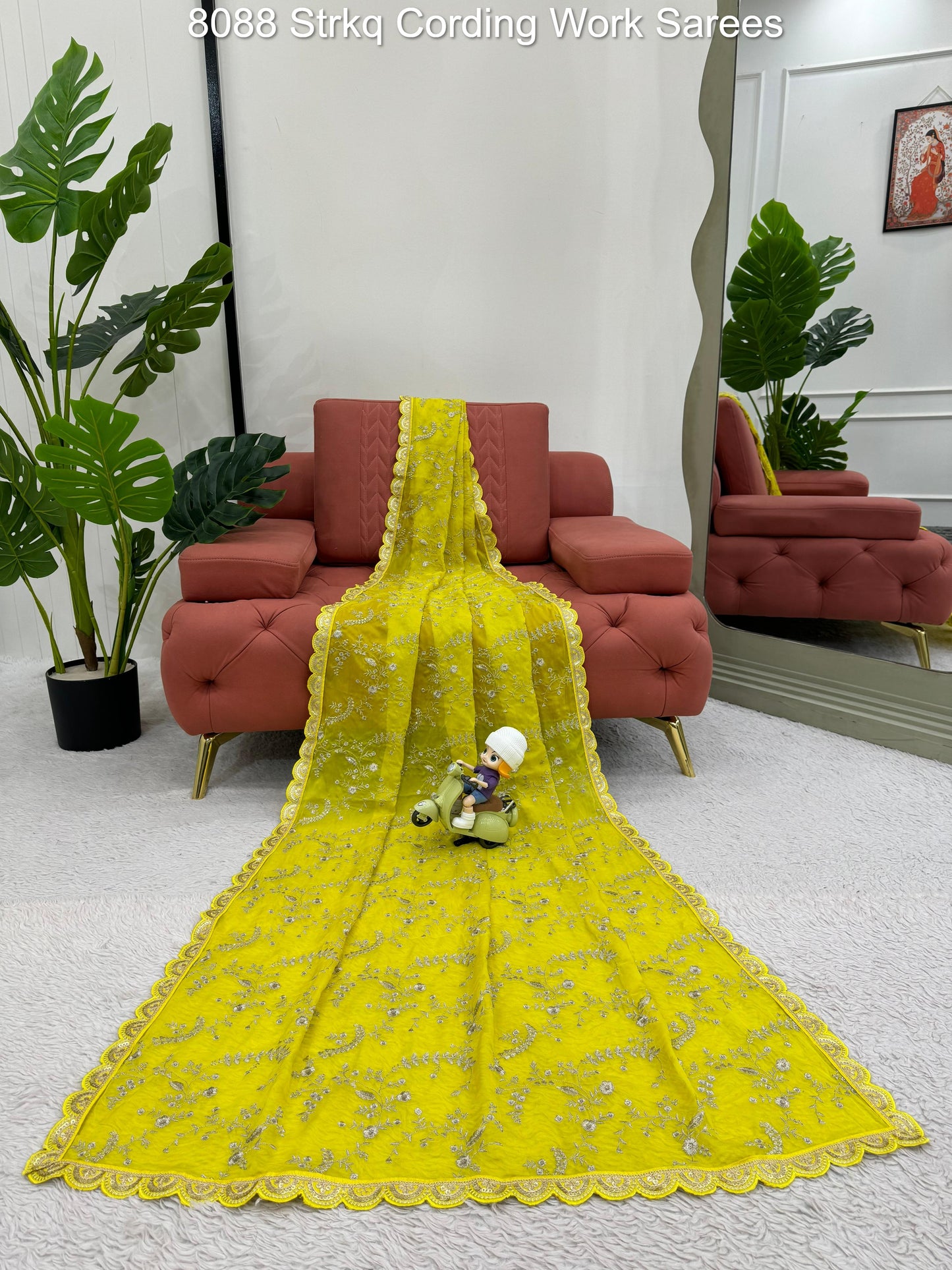 8088 Strkq Cording Work Sarees