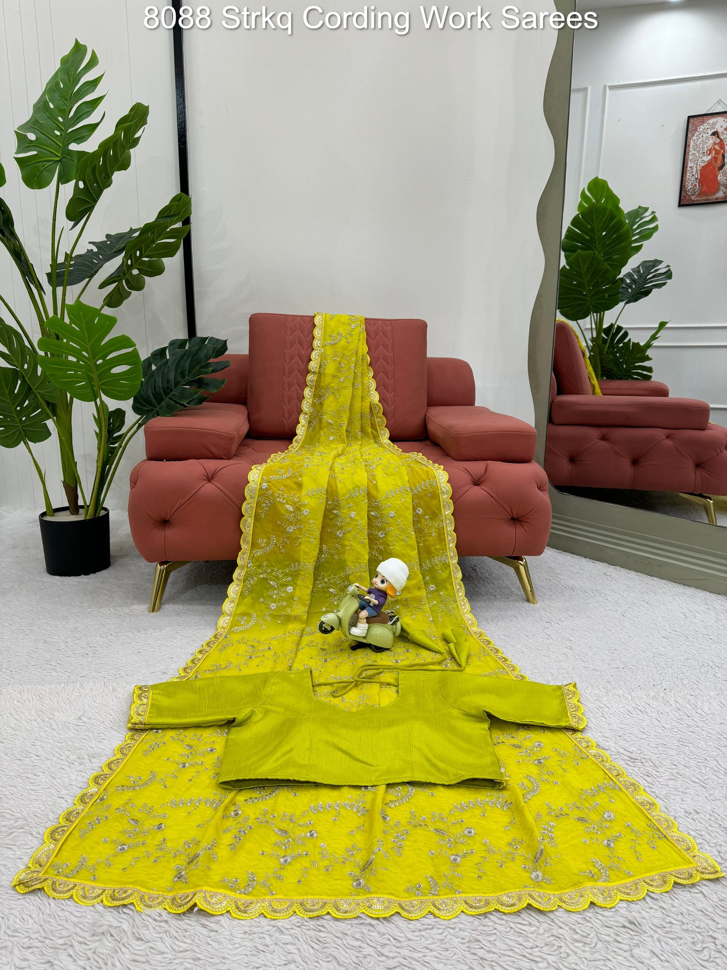 8088 Strkq Cording Work Sarees