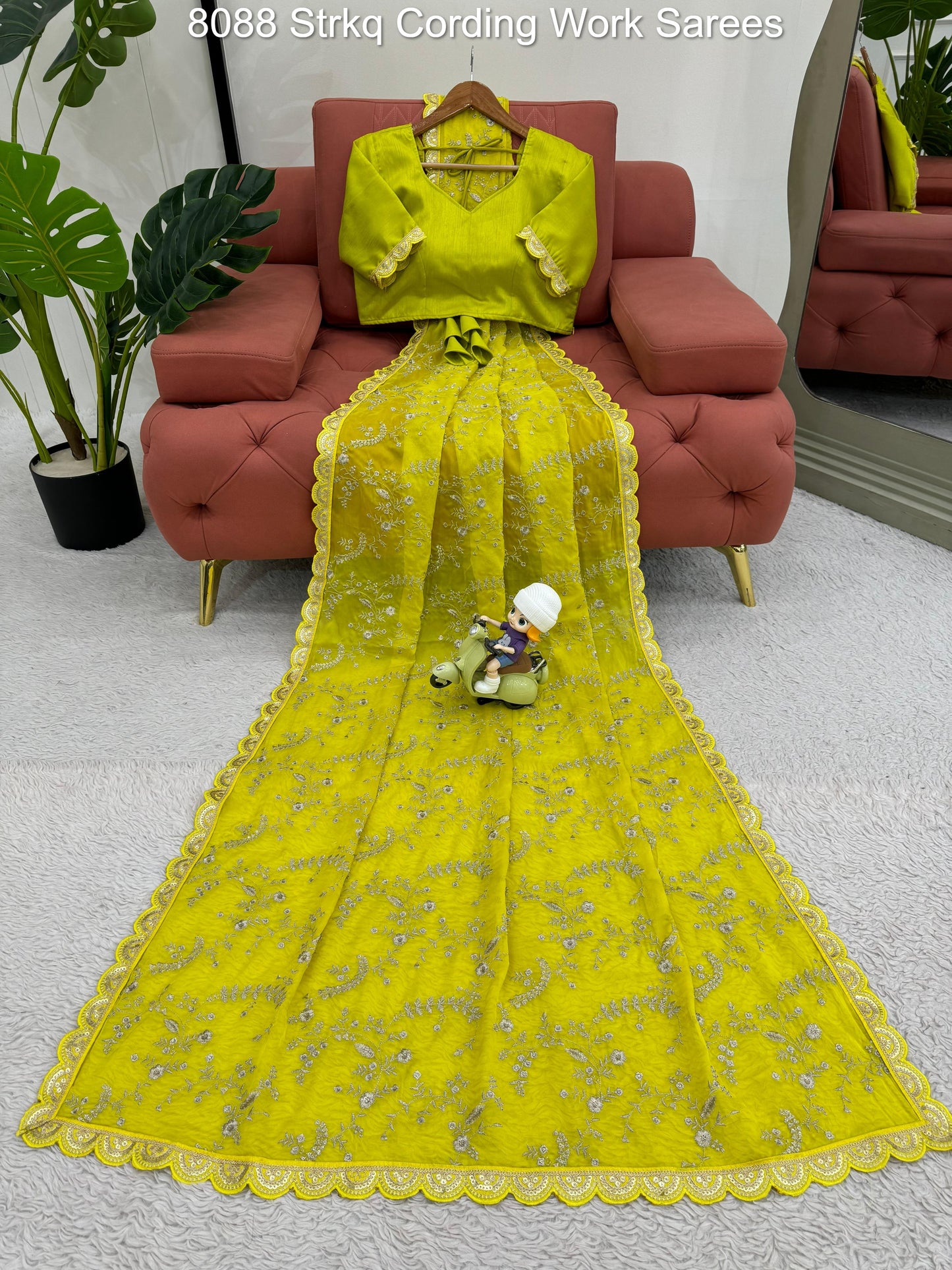 8088 Strkq Cording Work Sarees