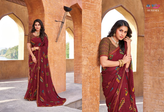 80902 Sushma Vipul Georgette Sarees