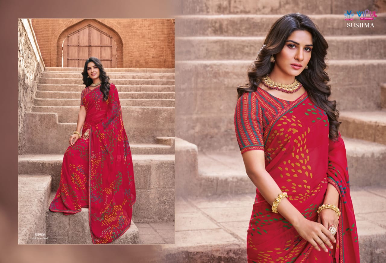 80906 Sushma Vipul Georgette Sarees