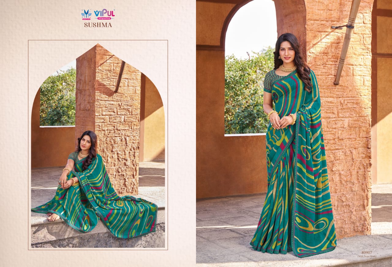 80907 Sushma Vipul Georgette Sarees