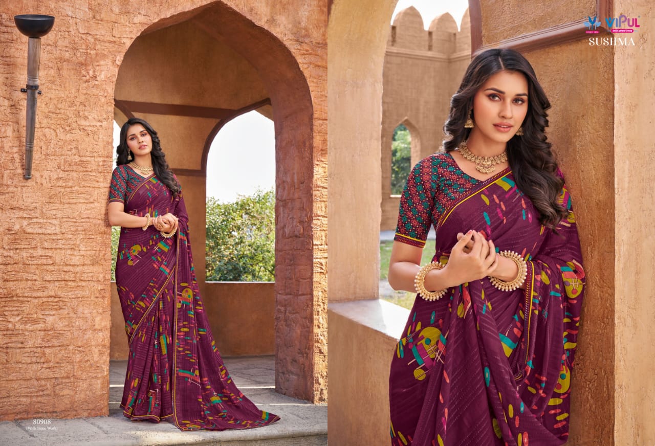 80908 Sushma Vipul Georgette Sarees