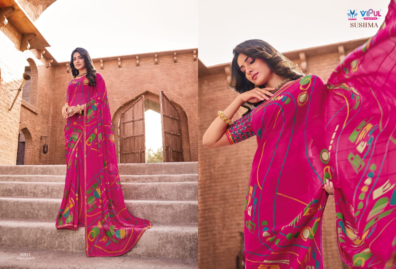 80911 Sushma Vipul Georgette Sarees