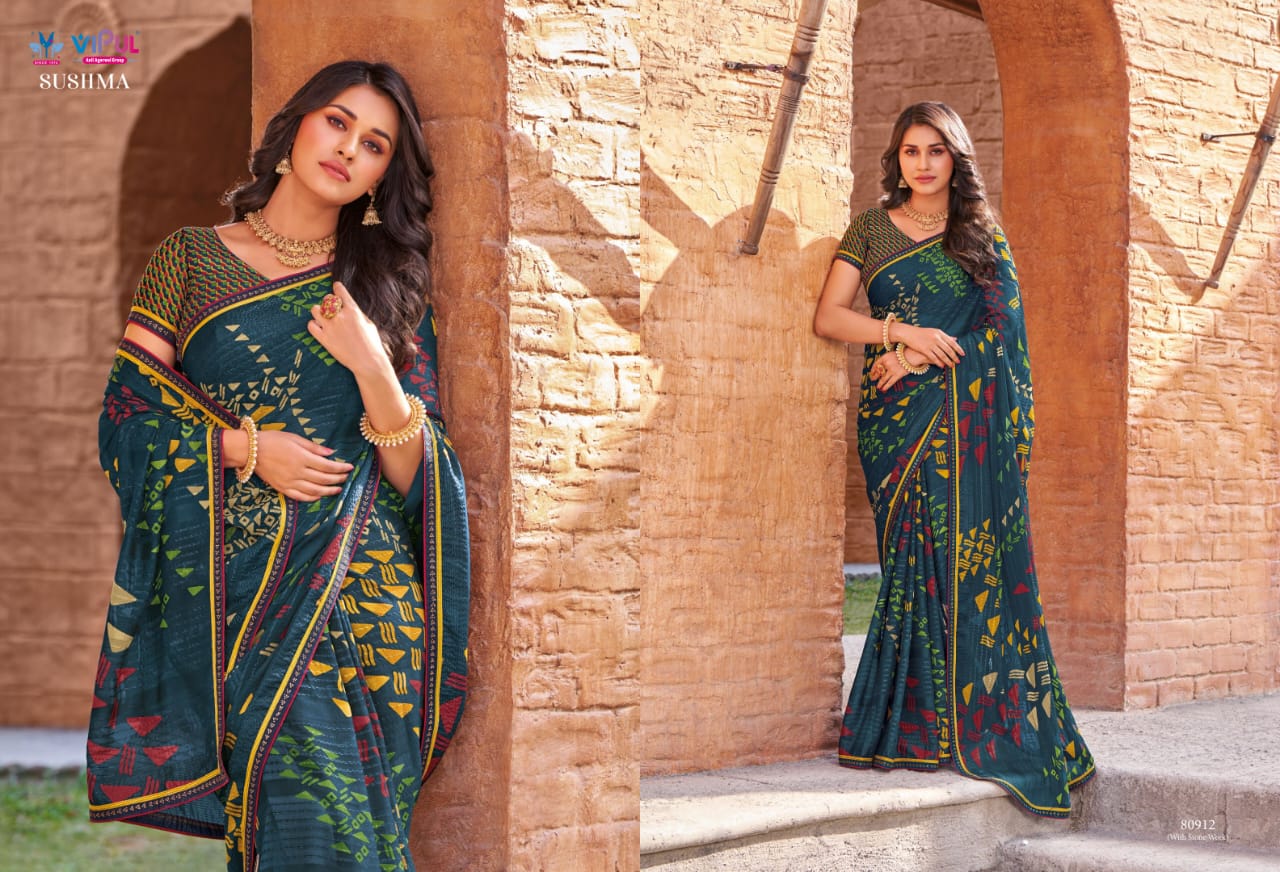 80912 Sushma Vipul Georgette Sarees