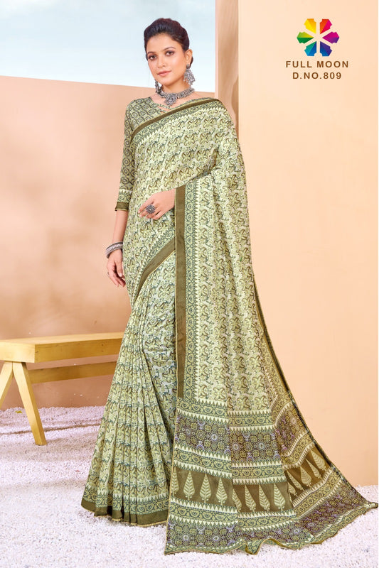 809 Full Moon Jivora Print Sarees