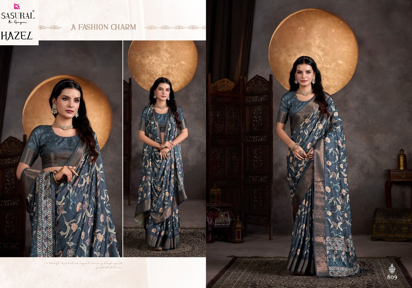 809 Hazel Sasural Assam Silk Sarees
