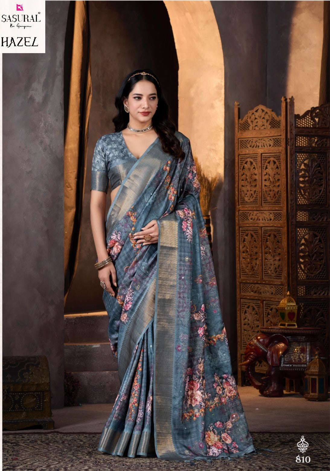 810 Hazel Sasural Assam Silk Sarees