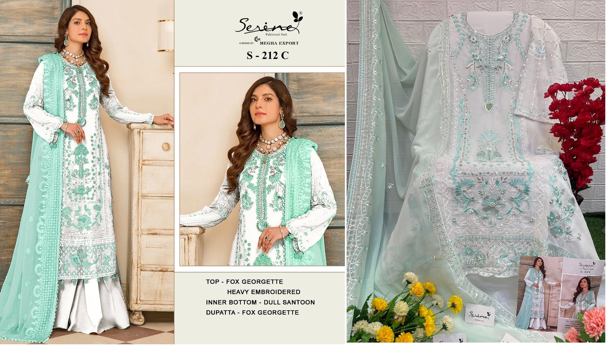 S-212C Serine Pakistani Salwar Suits