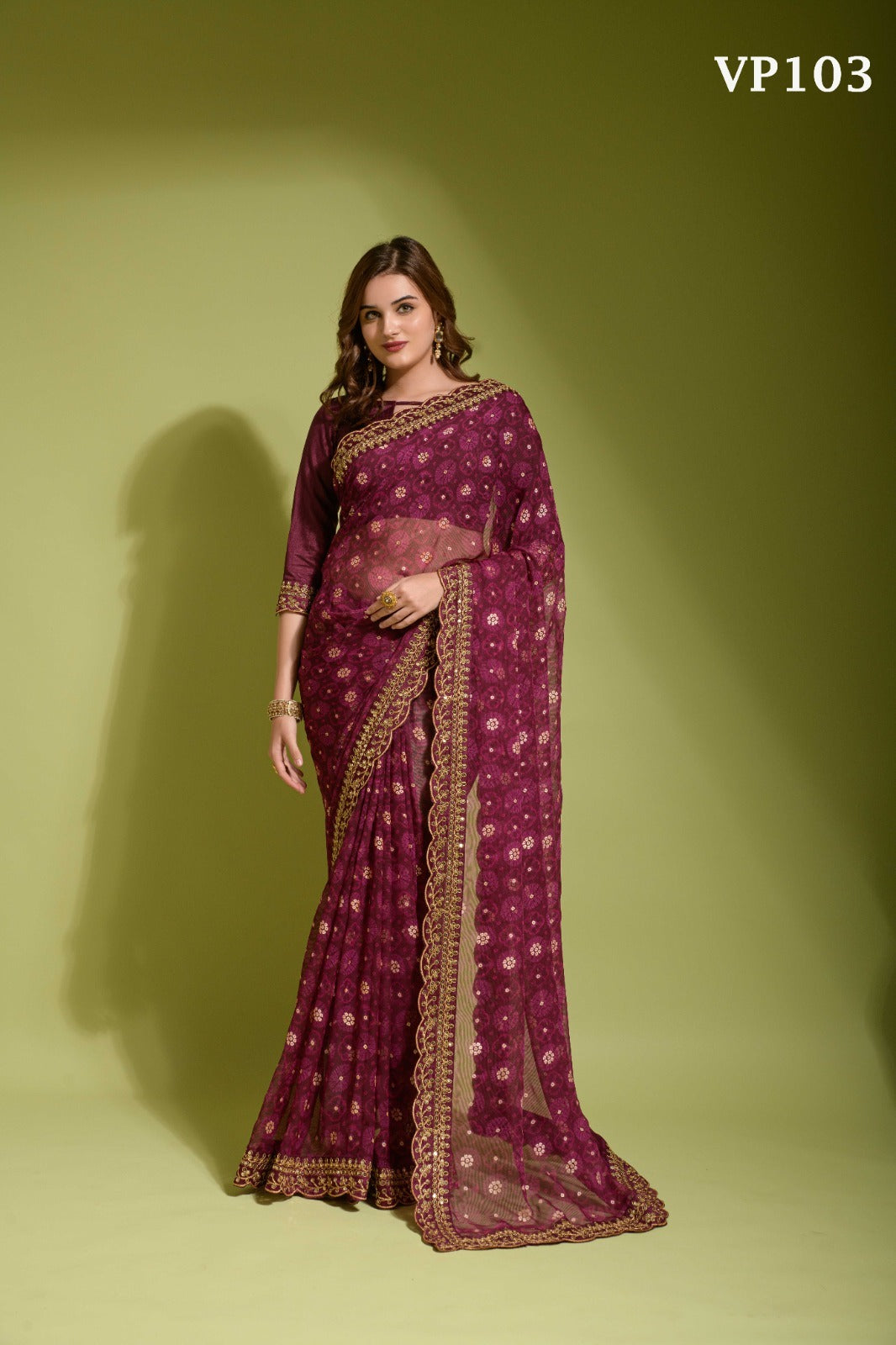 103 Velley Vol 2 Fashion Berry Sarees