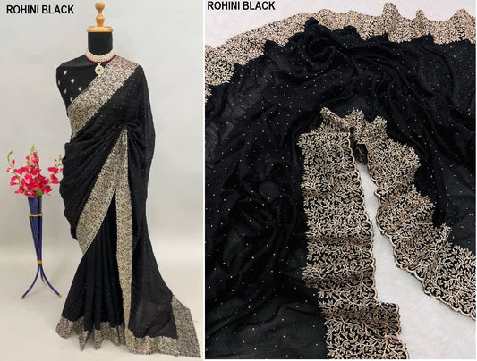 Rohini Black Bt Sarees