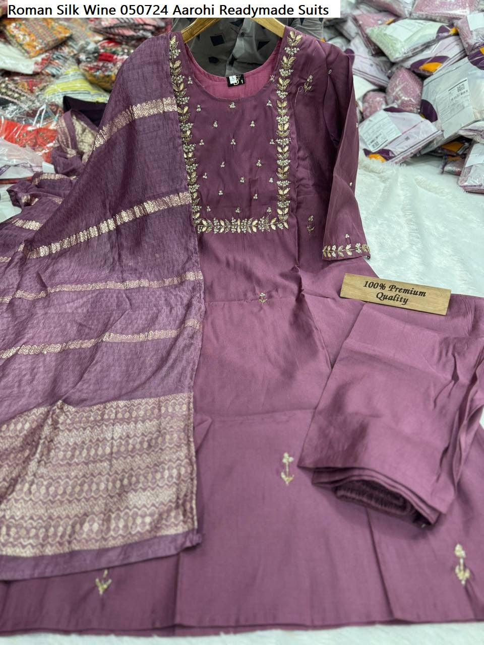 Roman Silk 050724 Wine Aarohi Readymade Suits